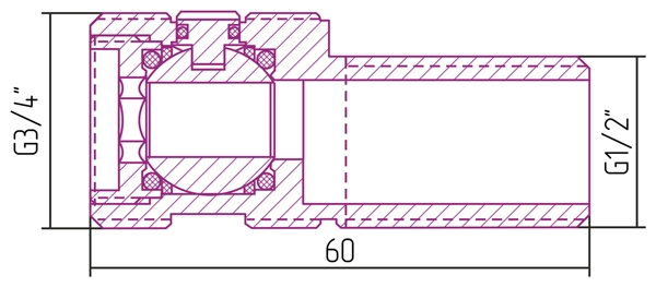 Эксцентрик запорный нар. р. G 1/2" / нар. р. G 3/4"